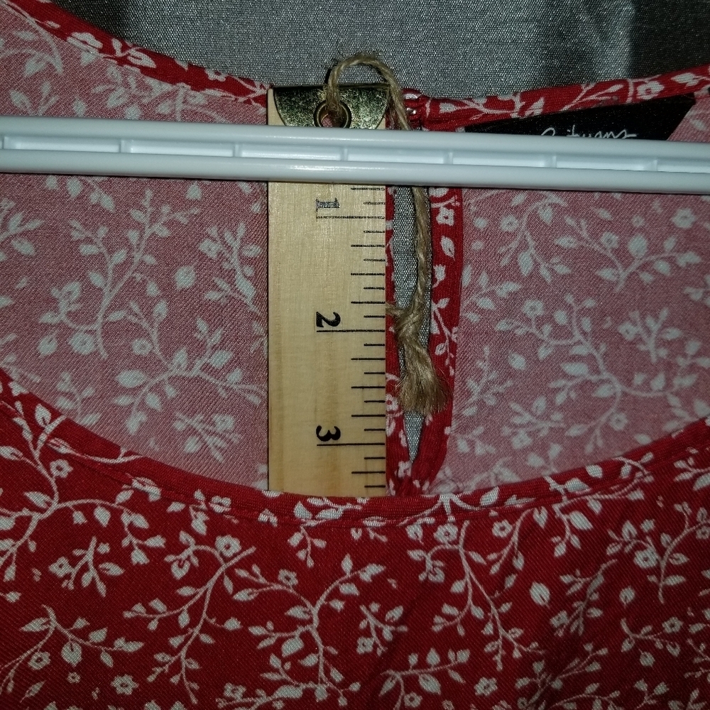 Reitmans Womens Red White Floral Design Viscose Dress Label Reads Size 2X - Picture 13 of 14
